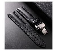 GSZCCZS Sangle en cuir avec bracelet à aiguille à aiguille en or rose noir en acier inoxydable (D, 18 mm)