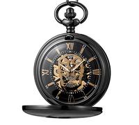 GSZCCZS Skull Hollow Mechanical Pocket Montre Une chaîne pendente Gol Squelette Veille à la Main