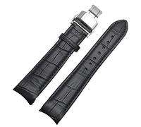 GSZCCZS STRACTES DE COUPE MEN CURVE MEN pour BL9002-37 05A BT0001-12E 01A Watch de marque en cuir authentique avec boucle papillon 20 21 22 mm (Couleur: BlackXsilver fermoir, taille: 21 mm)
