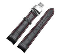 GSZCCZS STRACTES DE COUPE MEN CURVE MEN pour BL9002-37 05A BT0001-12E 01A Watch de marque en cuir authentique avec boucle papillon 20 21 22 mm (Couleur: BlackXsilver fermoir, taille: 21 mm)