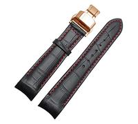 GSZCCZS STRACTES DE COUPE MEN CURVE MEN pour BL9002-37 05A BT0001-12E 01A Watch de marque en cuir authentique avec boucle papillon 20 21 22 mm (Couleur: BlackXsilver fermoir, taille: 21 mm)
