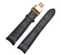 GSZCCZS STRACTES DE COUPE MEN CURVE MEN pour BL9002-37 05A BT0001-12E 01A Watch de marque en cuir authentique avec boucle papillon 20 21 22 mm (Couleur: BlackXsilver fermoir, taille: 21 mm)