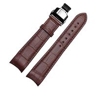 GSZCCZS STRACTES DE COUPE MEN CURVE MEN pour BL9002-37 05A BT0001-12E 01A Watch de marque en cuir authentique avec boucle papillon 20 21 22 mm (Couleur: BlackXsilver fermoir, taille: 21 mm)