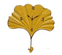 GSZCCZS Style Art Mur Horloge Feuille Forme silencieuse Mouvement de Quartz opéré des horloges murales décoratives Pendulum pour Salon/Maison Non tic