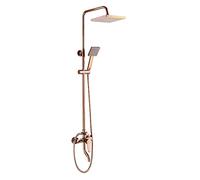 GSZCCZS Système de Douche en Or Rose avec robinette de Douche à Eau Froide et Chaude Fauce de Douche à poignée Unique 3 Fonction Combo Douche Set avec Coil