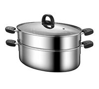 GSZCCZS Vapeur pêche à Vapeur/Pot à Soupe Grande Ovale 304 Steammer en Acier Inoxydable à Vapeur épaissis à la Maison de Poisson Domestique artefact 38 cm