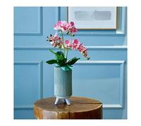 GSZCCZS Vintage Faux Phalaenopsis Orchidées Centres de Table de Table Petales Real Touch Petales Artificiel Butterfly Orchidées avec Vase rétro pour la fête de Mariage/Chambre/Bureau pour la Table de