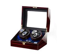 GSZCCZS Wind Winder Automatic Watch Winder, 4 + 6 Watch Winder Box avec Moteur Calme Grande capacité Paint Piano extérieur ajuste Les Femmes MEAVES Mens, Rouge foncé + Black Watch Winder