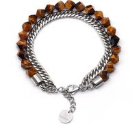 GT Collection | Bracelet pour hommes avec Perle à facettes des pierres d'énergie, avec fermeture en acier inoxydable et boîte cadeau