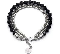 GT Collection | Bracelet pour hommes avec Perle à facettes des pierres d'énergie, avec fermeture en acier inoxydable et boîte cadeau