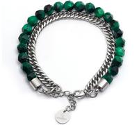 GT Collection | Bracelet pour hommes avec Perle à facettes des pierres d'énergie, avec fermeture en acier inoxydable et boîte cadeau
