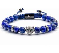 GT Collection | Bracelet tête de léopard pour hommes avec pierres énergétiques, avec cordon réglable et boîte cadeau