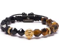 GT Collection | Bracelet tête de lion pour hommes avec pierres énergétiques, avec cordon réglable et boîte cadeau