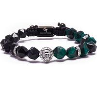 GT Collection | Bracelet tête de lion pour hommes avec pierres énergétiques, avec cordon réglable et boîte cadeau