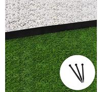 GT Garden Bordure de Jardin Droite Noire - 5,8 cm x 10 mètres avec 50 piquets d'ancrage