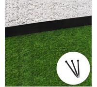 Bordure de Jardin Droite Noire - 7,8 cm x 10 mètres avec 50 piquets d'ancrage