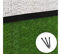 GT GARDEN - Bordure de jardin droite noire - 7,8 cm x 10 mètres avec 50 piquets d'ancrage