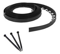 GT Garden Bordure de Jardin Flexible Noire - 5 cm x 10 mètres avec 20 piquets d'ancrage