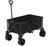 GT GARDEN - Chariot de transport pliable noir avec roues tout terrain