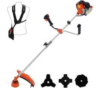 GT Garden - Débroussailleuse Thermique 52 cm³ 3 CV - Coupe Herbe, Ronces et Broussailles - Tête Fil Renforcée Recharge Facile + Lames - Harnais Inclus - Outil de Jardin Puissant et Polyvalent