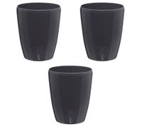 GT GARDEN - Lot de 3 pots pour orchidées avec réserve d'eau - Orchidea anthracite 2 litres
