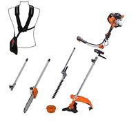 GT Garden Multifonction Thermique 4 en 1 avec Guidon : tronçonneuse - débroussailleuse - Taille-Haies et rallonge