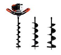 GT Garden Tarière Thermique 52 cm3, 3 CV + Lot de 3 mèches (100, 150 et 200 mm)