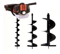 GT GARDEN - Tarière thermique 52 cm3 - 3 CV + lot de 3 mèches (100, 200 et 300 mm)