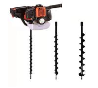 GT GARDEN - Tarière thermique 52 cm3 - 3 CV + lot de 3 mèches (40, 60 et 80 mm)