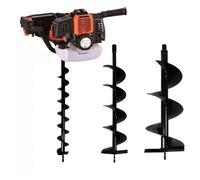 GT Garden Tarière Thermique 52 cm3-3 CV + Lot de 3 mèches (80, 150 et 250 mm)