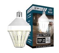GT-Lite Ampoule LED épi de maïs 5200 lumens, 40 W, équivalent à 300 W, couleur de lumière du jour 5000 K, culot E26, lumière LED à économie d'énergie pour intérieur ou extérieur, garage, atelier