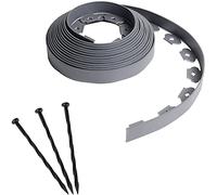 Bordure de jardin flexible grise - 4 cm x 10 mètres avec 30 piquets d'ancrage