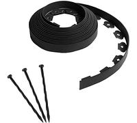 Bordure de jardin flexible noire - 4 cm x 10 mètres avec 30 piquets d'ancrage