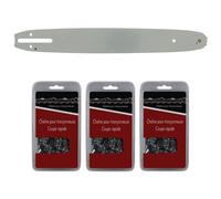 GT MARKET - Guide 35 cm (14 pouces) + lot de 3 chaînes 52 maillons - Compatible tronçonneuses HUSQVARNA