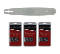 GT MARKET - Guide 38 cm (15 pouces) + lot de 3 chaînes 64 maillons - Compatible tronçonneuses HUSQVARNA