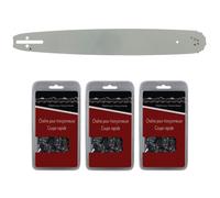 GT MARKET - Guide 45 cm (18 pouces) + lot de 3 chaînes 64 maillons - Compatible tronçonneuses HUSQVARNA