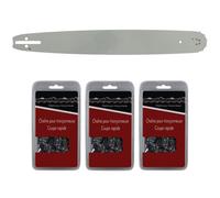 GT MARKET - Guide 45 cm (18 pouces) + lot de 3 chaînes 68 maillons - Compatible tronçonneuses HUSQVARNA