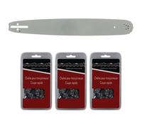 GT MARKET - Guide 45 cm (18 pouces) + lot de 3 chaînes 72 maillons - Compatible tronçonneuses HUSQVARNA
