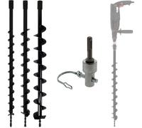 Lot de mèches de tarière Ø 40, 60 et 80 mm avec adaptateur pour perceuse et perforateur SDS-plus