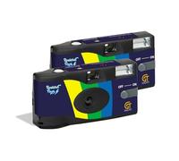 GT PHOTO GT27FL Realishot Flash - Pack de 2 Appareil Photo Jetable 35mm avec Flash, 27 Poses, Idéal pour Événements, Voyages et Souvenirs, Compact, Léger et Facile à Utiliser - Gris