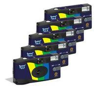 GT Photo GT27FL Realishot Flash - Pack de 5 Appareil Photo Jetable 35mm avec Flash, 27 Poses, Ideal pour Évenements, Voyages et Souvenirs, Compact, Leger et Facile à Utiliser - Gris G