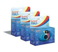 GT Photo GT27WP Realishot Splash - Pack de 3 Appareils Photo Jetables Étanches, 27 Photos, 35mm, 4K Ultra HD, Waterproof - Bleu