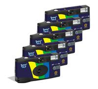 GT PHOTO GT27FL Realishot Flash - Pack de 5 Appareil Photo Jetable 35mm avec Flash, 27 Poses, Idéal pour Événements, Voyages et Souvenirs, Compact, Léger et Facile à Utiliser - Gris