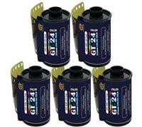 GT Photo Pellicule Couleur GT24FILM 35mm - Lot de 5 Films 24 Poses - Ideal pour Photographie, Developpement et Impression de Qualite Bleu