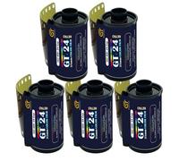 GT Photo Pellicule Couleur GT24FILM 35mm - Lot de 5 Films 24 Poses - Idéal pour Photographie, Développement et Impression de Qualité - Bleu