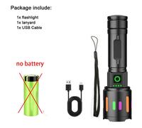 GT10A no battery Lampes de poche LED rechargeables haute puissance, lampe de poche super lumineuse, lanterne injuste, torche de camping, utilisation extérieure et d'urgence ""Nipseyteko