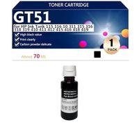 GT51 Bouteille d'encre de Rechange pour Réservoir d'encre pour HP 115 116 10 311 315 316 318 319 410 411 412 415 416 418 419 Imprimantes, 70 ML,Black-1 Pack