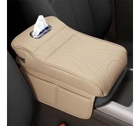 GTALIJHN Tapis d'accoudoir De Voiture pour Volvo XC40 XC 40 2018-2022, Coussin D'Accoudoir Confort Antidérapant avec Poches Rangement Accessoire Interieur,F/Beige- 34 * 20cm