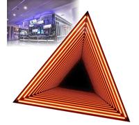 GTANND Lampe Miroir Tunnel avec télécommande, veilleuse Artistique en Forme de Miroir Infini Multicolore, Lampes murales à Suspendre en Miroir 3D, pour décoration de Chambre d'enfant Triangle-70cm