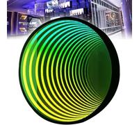 GTANND Lampe Miroir Tunnel avec télécommande, veilleuse Artistique en Forme de Miroir Infini Multicolore, Lampes murales à Suspendre en Miroir 3D, pour décoration de Chambre d'enfant Circle-70cm